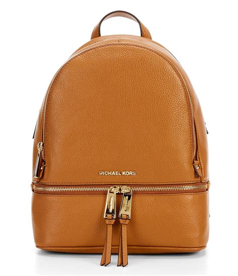 michael michael kors rhea zip logo pebble leather backpack|michael kors rhea colorblock backpack.